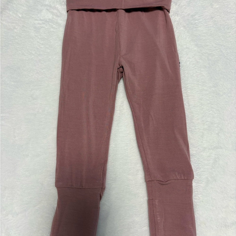 Little Sleepies Rosewood Foldover Leggings 3-6M EUC Bamboo
